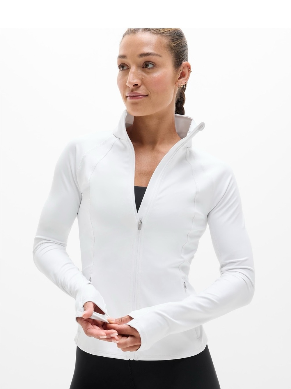 Athleta White Full-Zip Utility Jacket
With detachable nylon hood